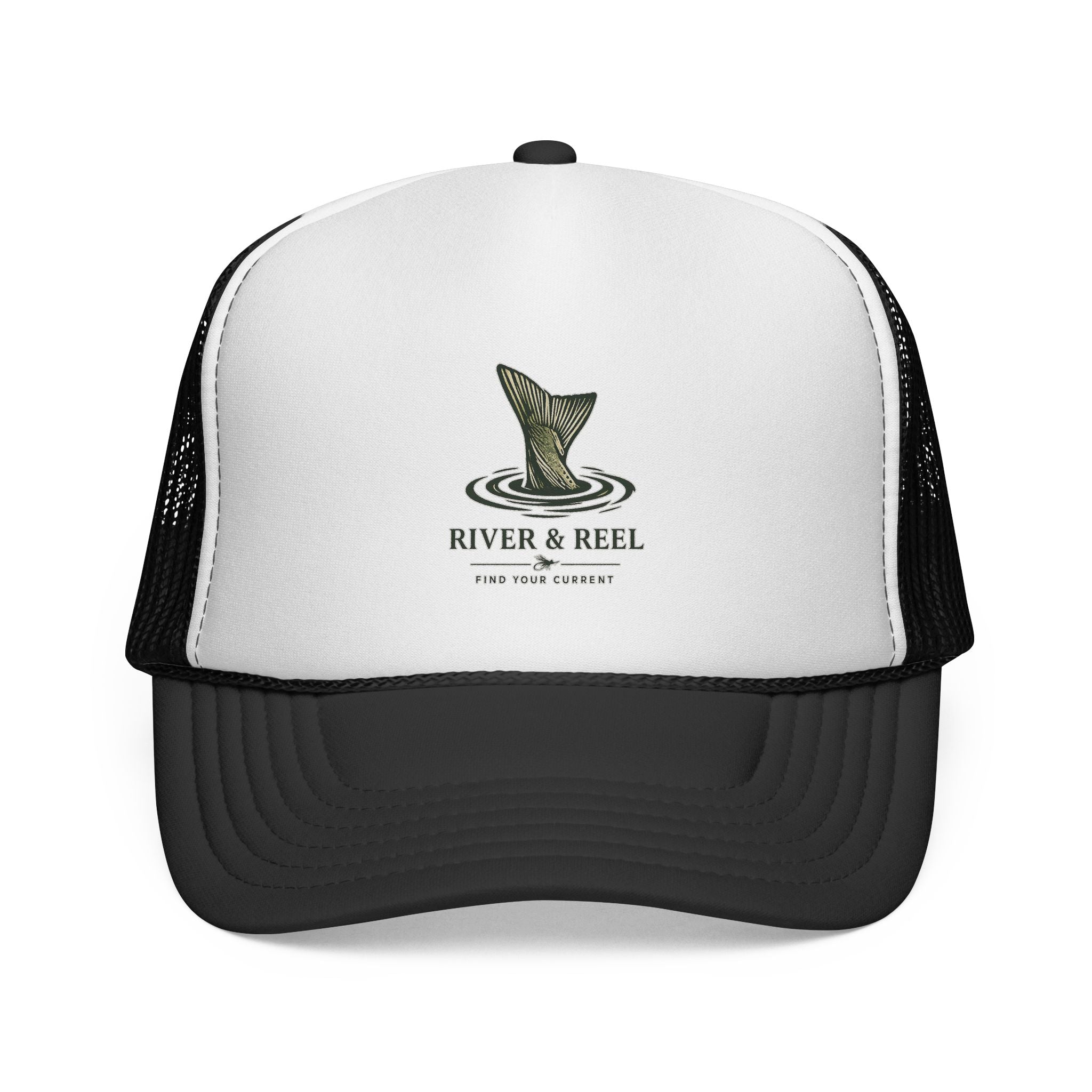 River & Reel Trucker Cap — Fishing Patch Mesh Hat