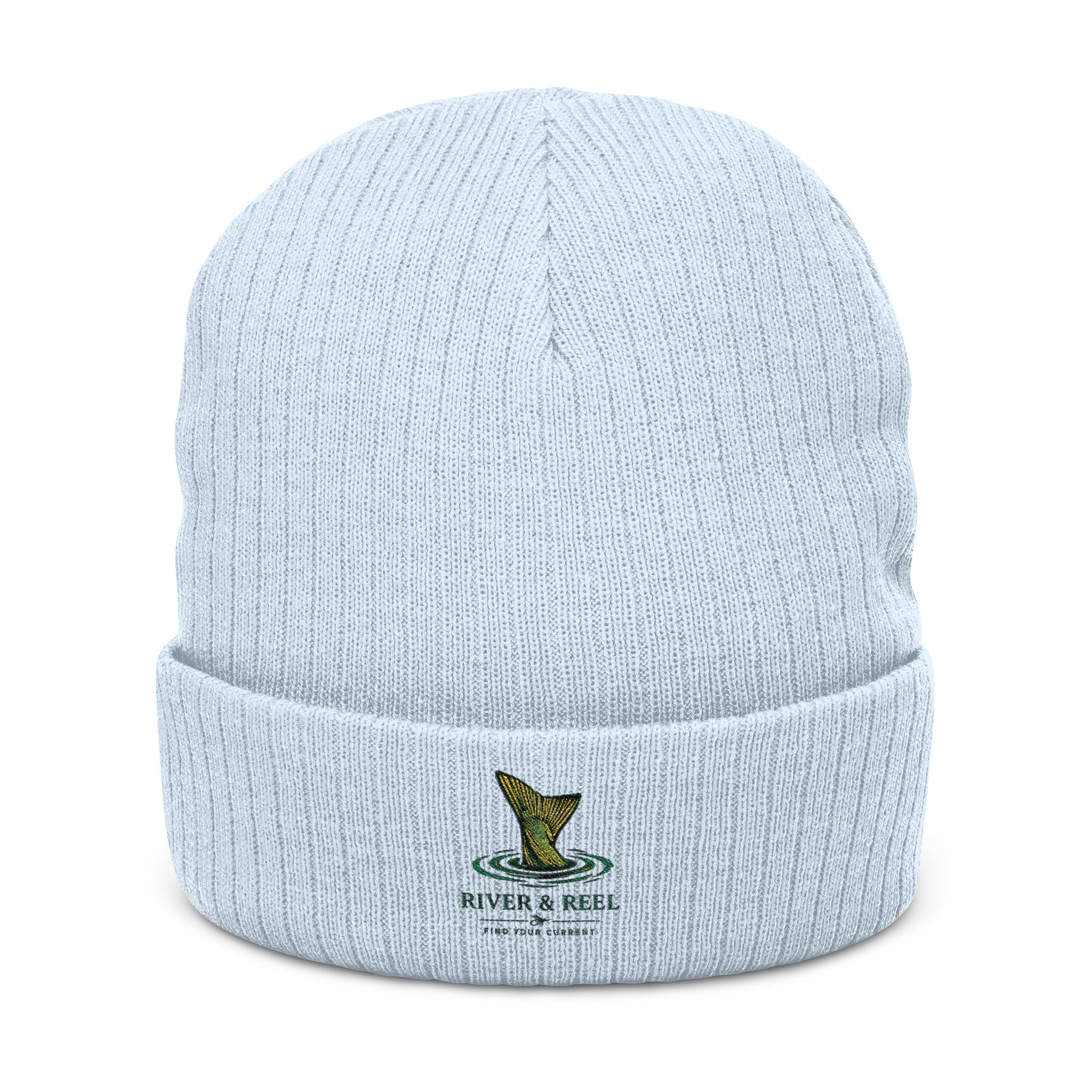 Embroidered Ribbed Beanie