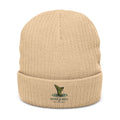 Embroidered Ribbed Beanie