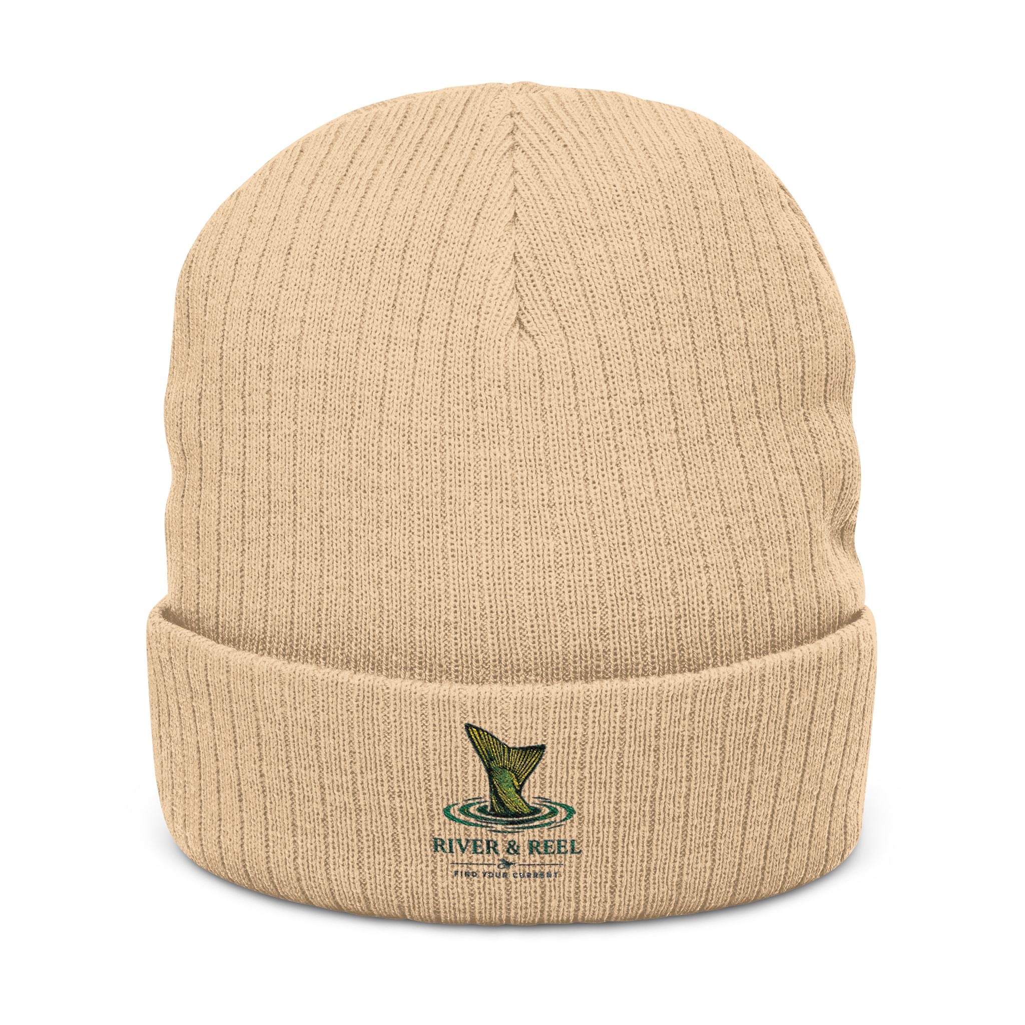 Embroidered Ribbed Beanie