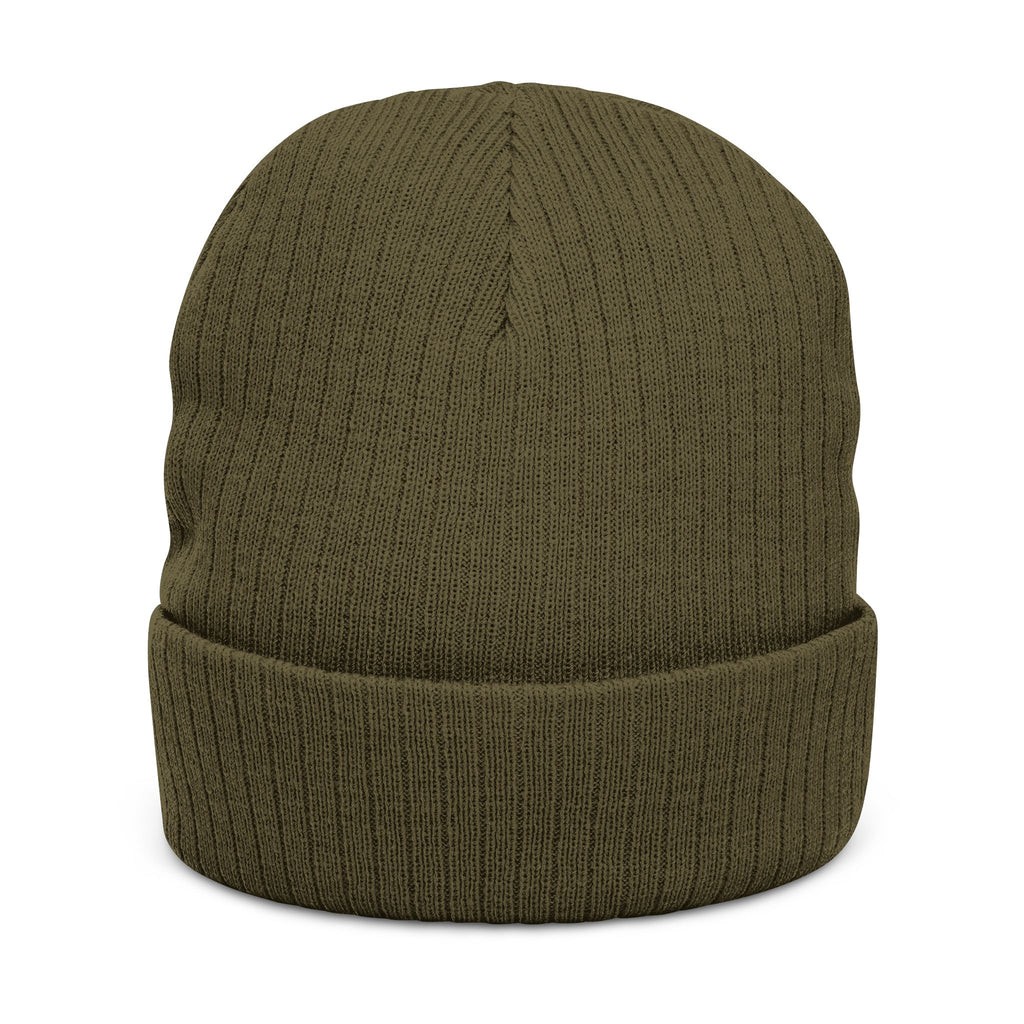 Embroidered Ribbed Beanie