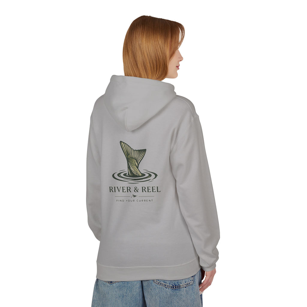 Fishing Hoodie — River & Reel "Find Your Current" Graphic Hooded Sweatshirt
