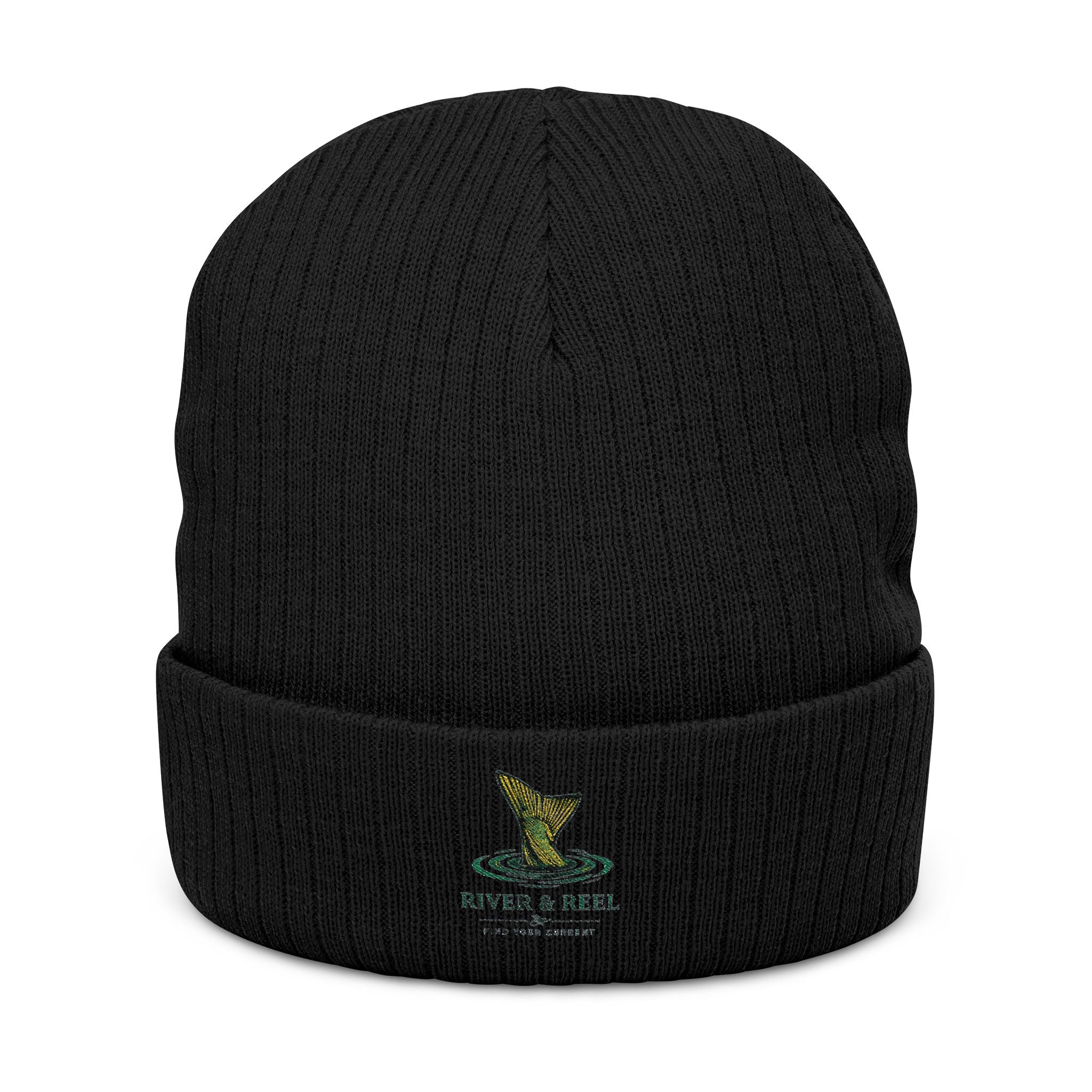 Embroidered Ribbed Beanie