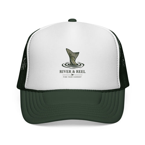 River & Reel Trucker Cap — Fishing Patch Mesh Hat