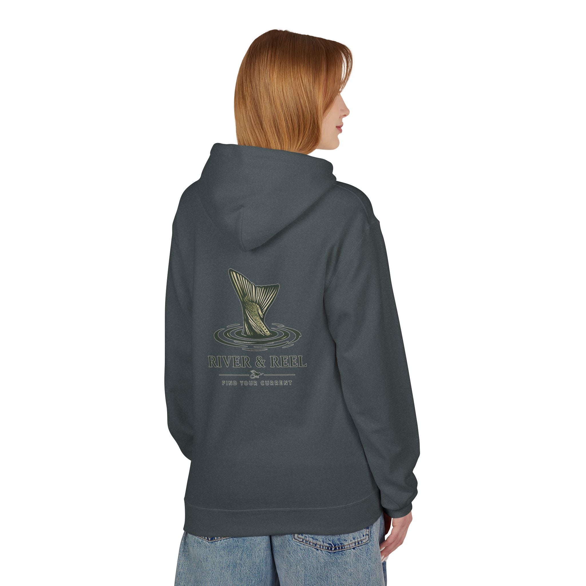 Fishing Hoodie — River & Reel "Find Your Current" Graphic Hooded Sweatshirt