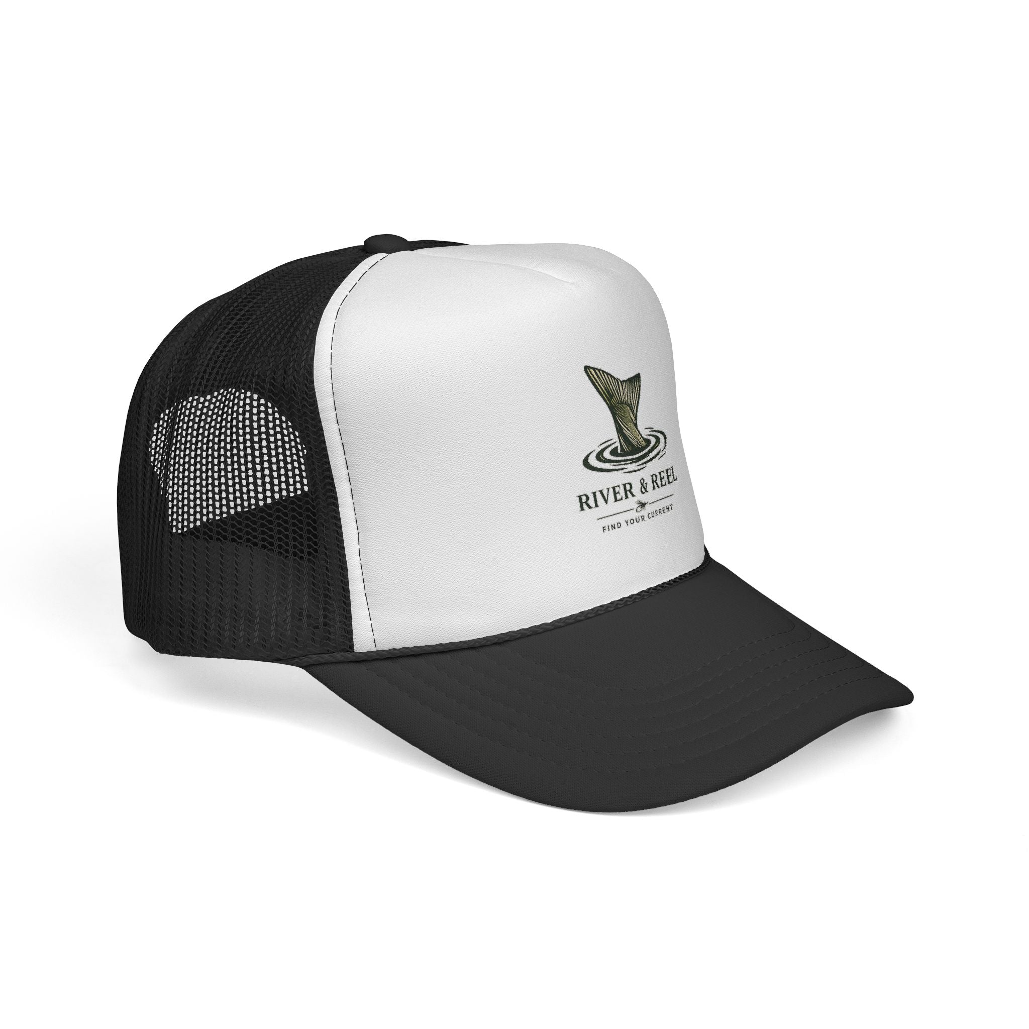 River & Reel Trucker Cap — Fishing Patch Mesh Hat