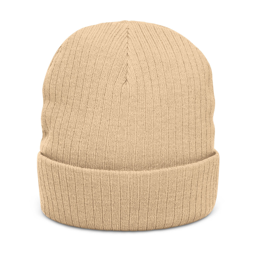 Embroidered Ribbed Beanie