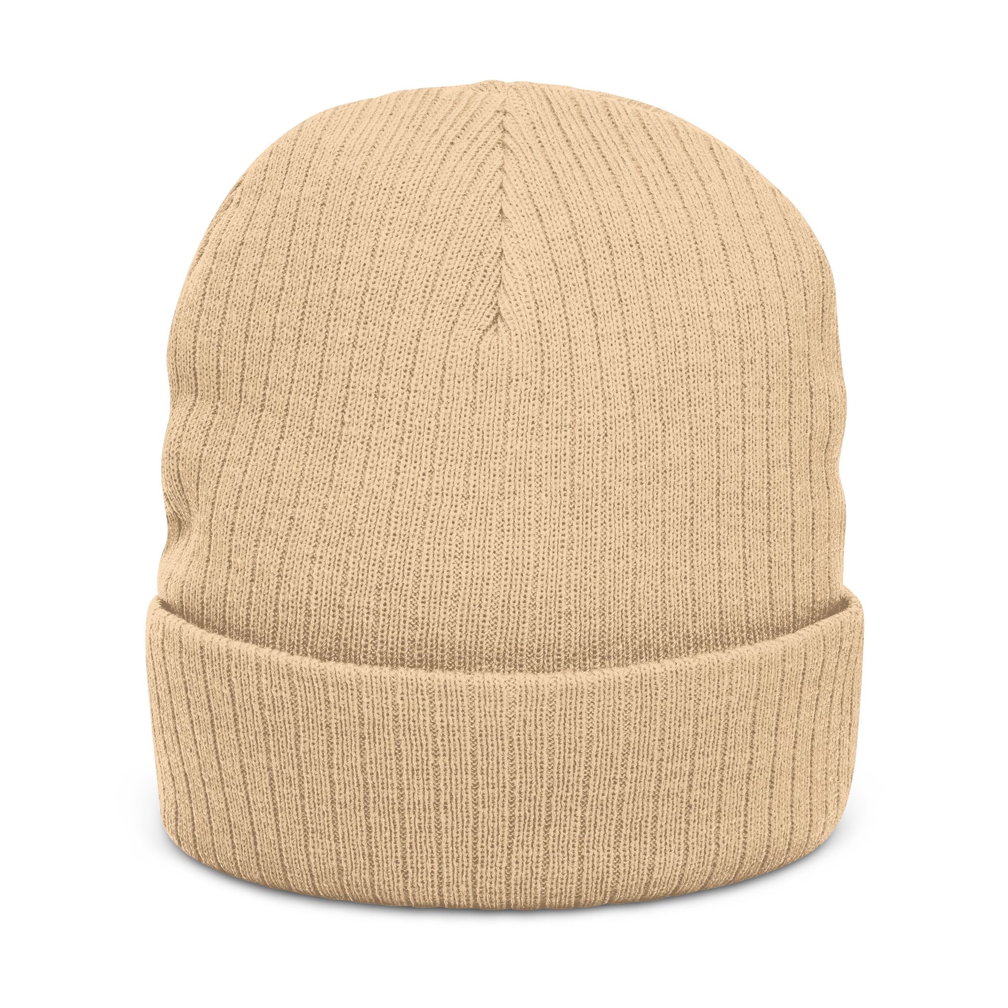 Embroidered Ribbed Beanie