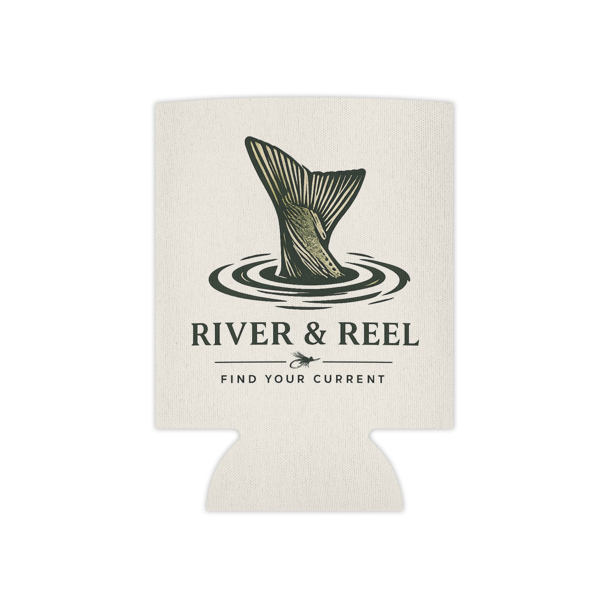 River & Reel Can Cooler – 'Find Your Current' Fishing Drink Koozie