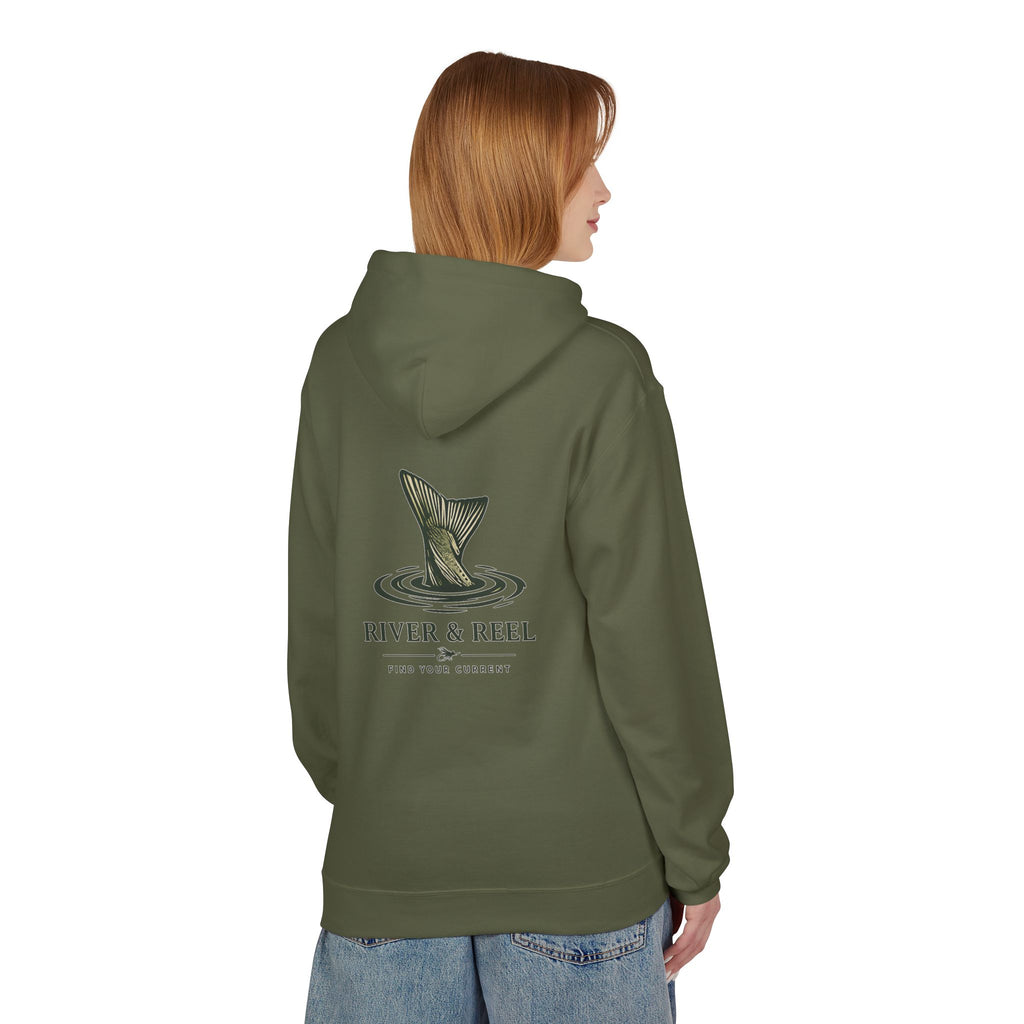 Fishing Hoodie — River & Reel "Find Your Current" Graphic Hooded Sweatshirt
