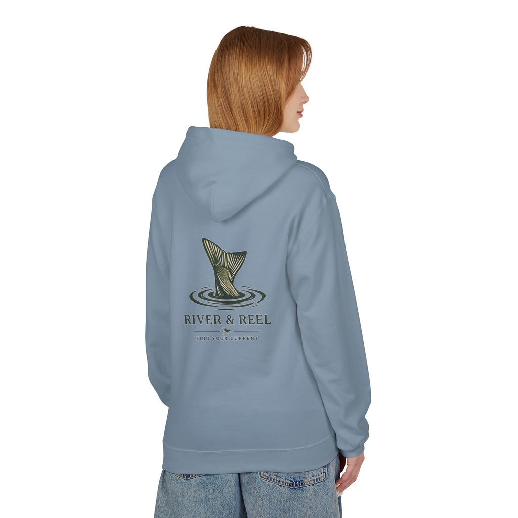 Fishing Hoodie — River & Reel "Find Your Current" Graphic Hooded Sweatshirt