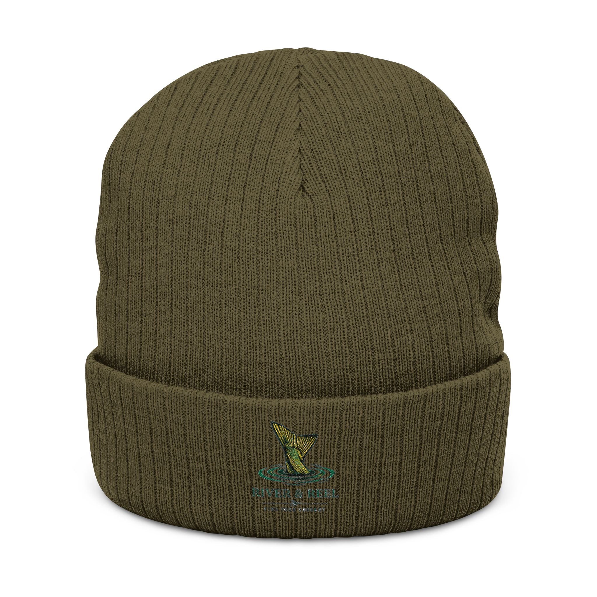 Embroidered Ribbed Beanie