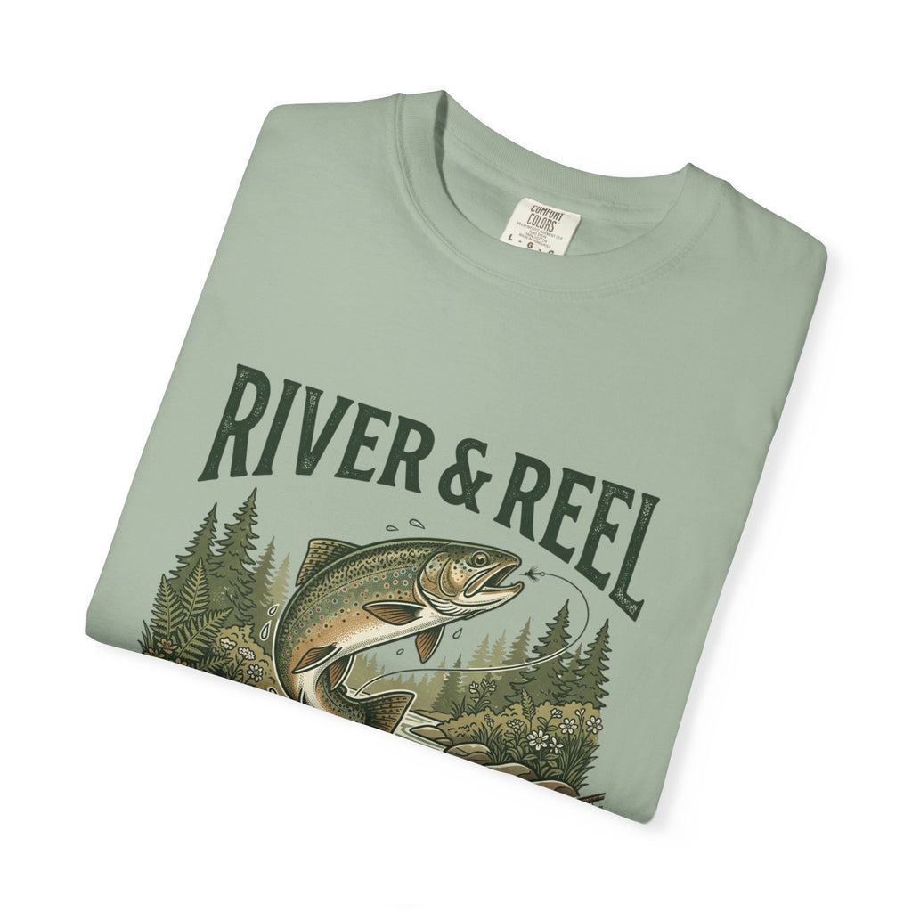 River & Reel Fishing T-Shirt — Find Your Current Graphic Tee