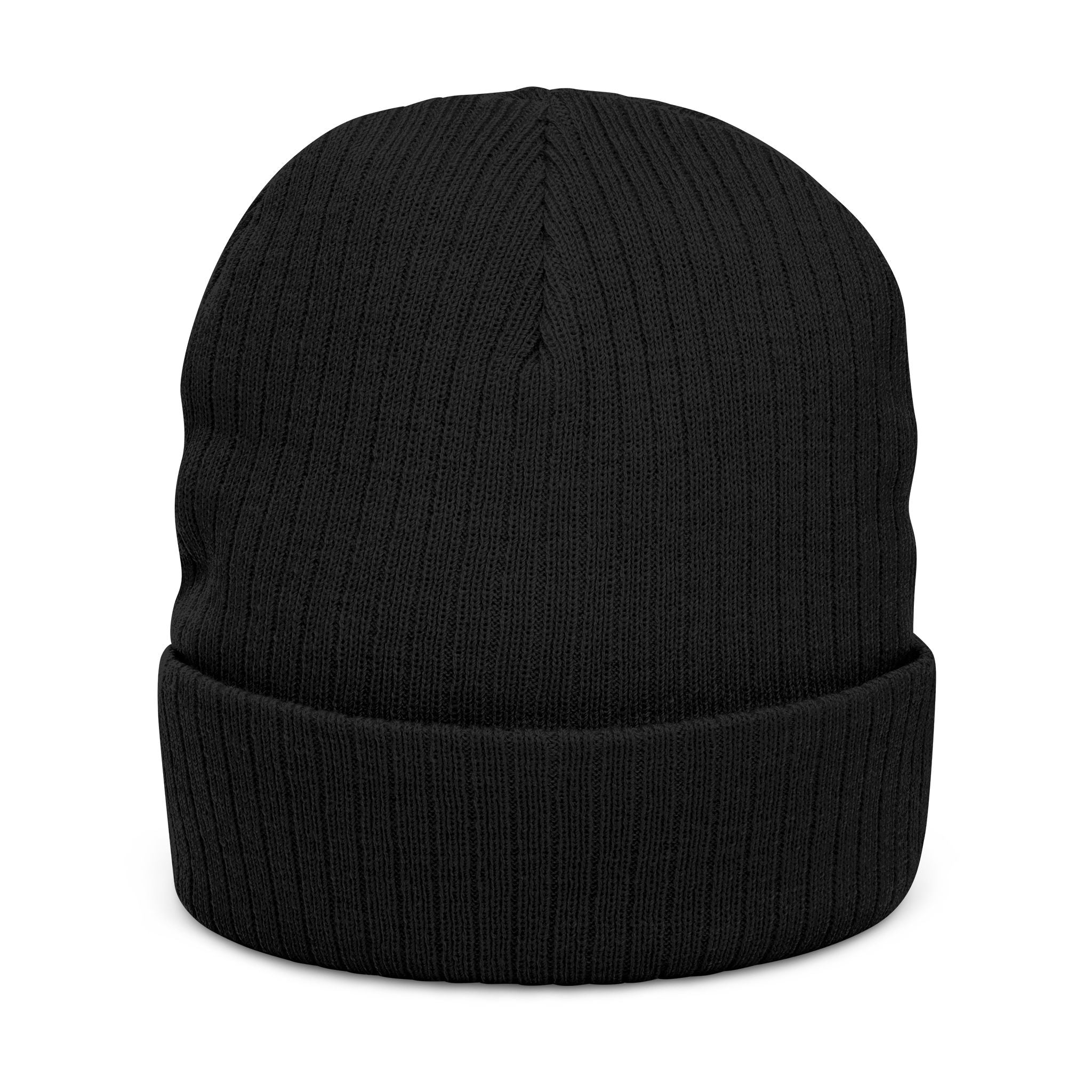 Embroidered Ribbed Beanie