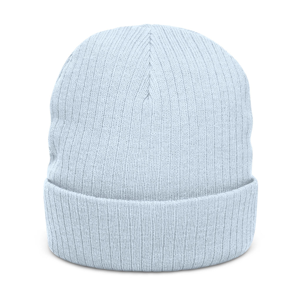 Embroidered Ribbed Beanie