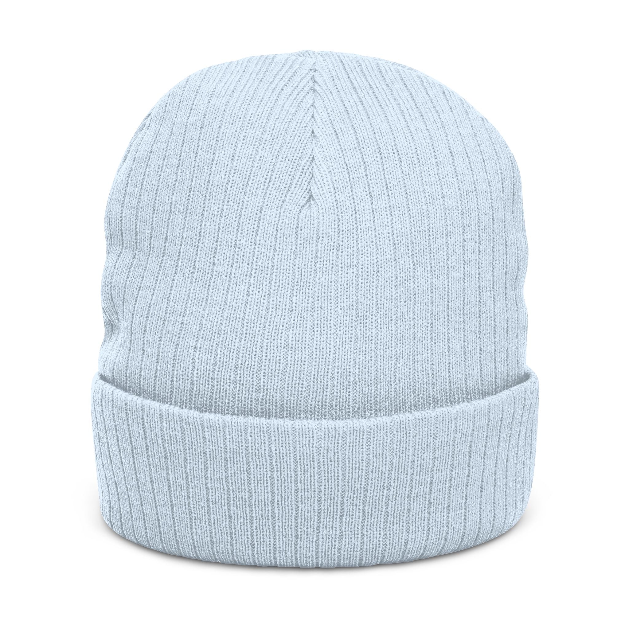 Embroidered Ribbed Beanie