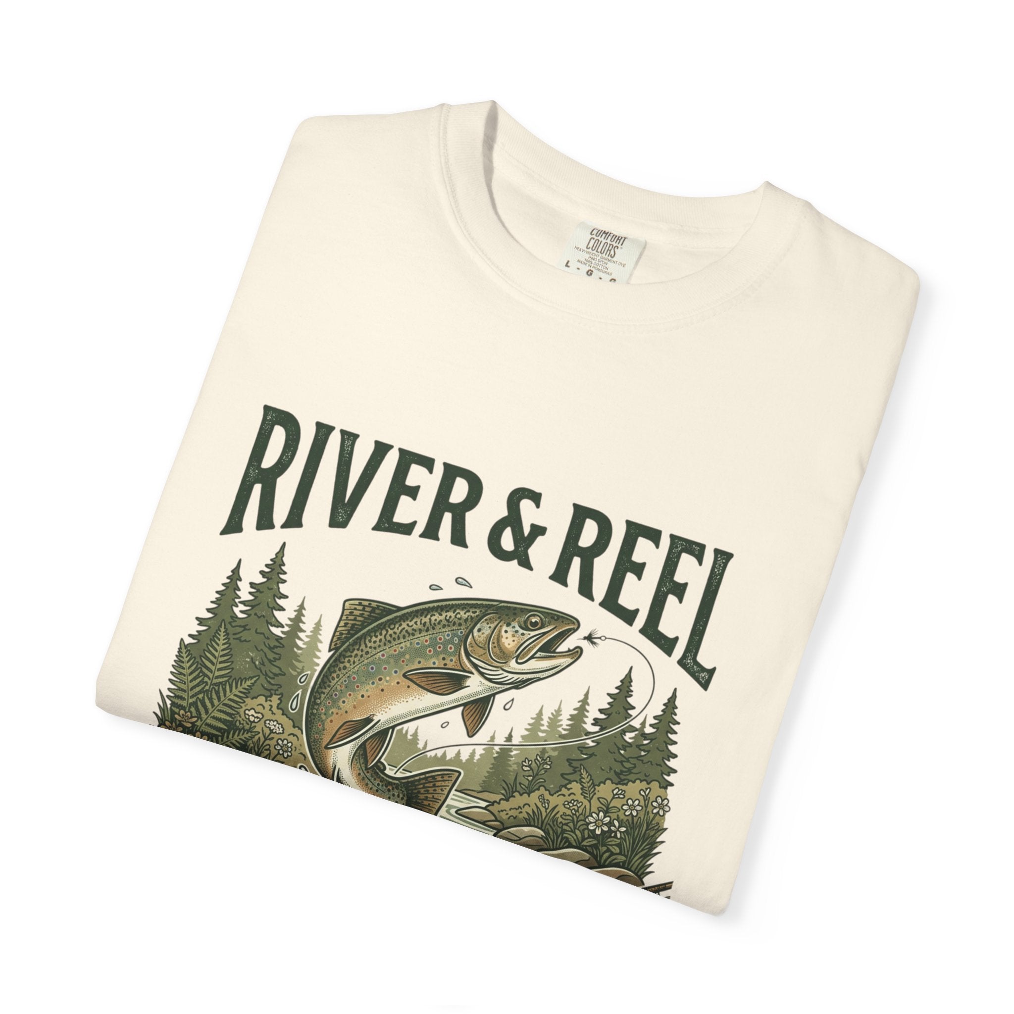 River & Reel Fishing T-Shirt — Find Your Current Graphic Tee