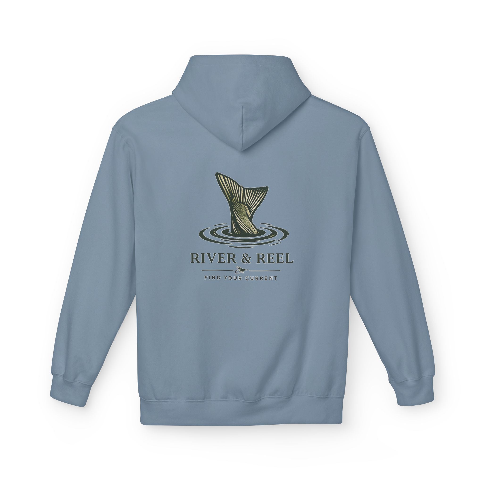 Fishing Hoodie — River & Reel "Find Your Current" Graphic Hooded Sweatshirt