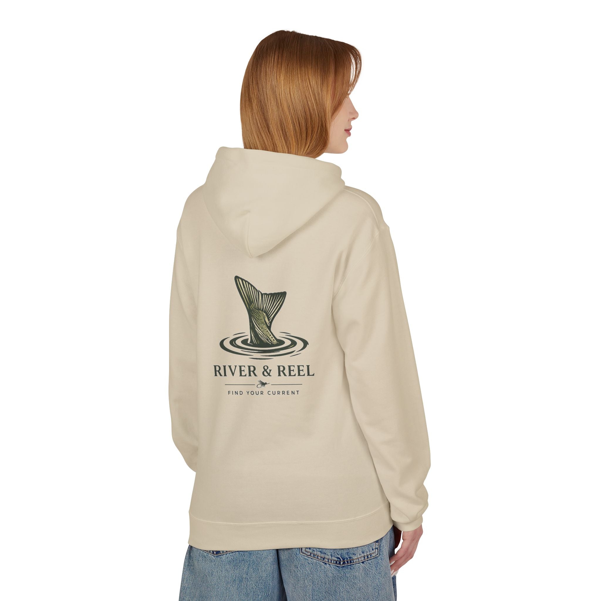 Fishing Hoodie — River & Reel "Find Your Current" Graphic Hooded Sweatshirt