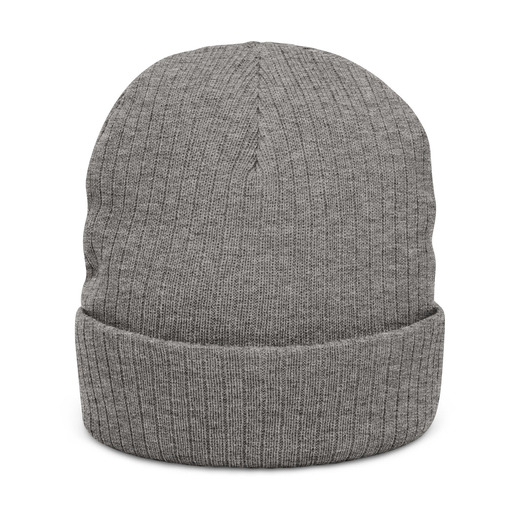 Embroidered Ribbed Beanie